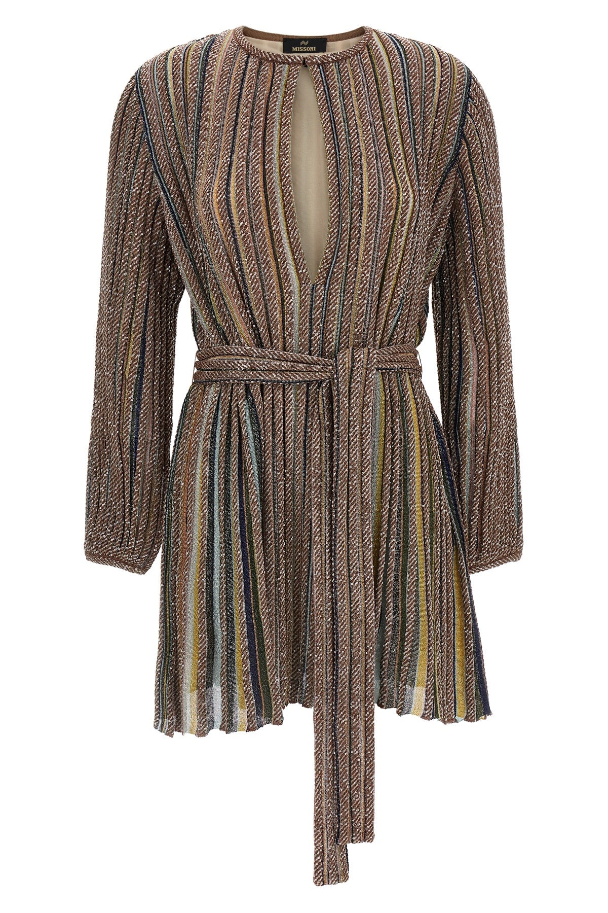 V-neck and belt dress