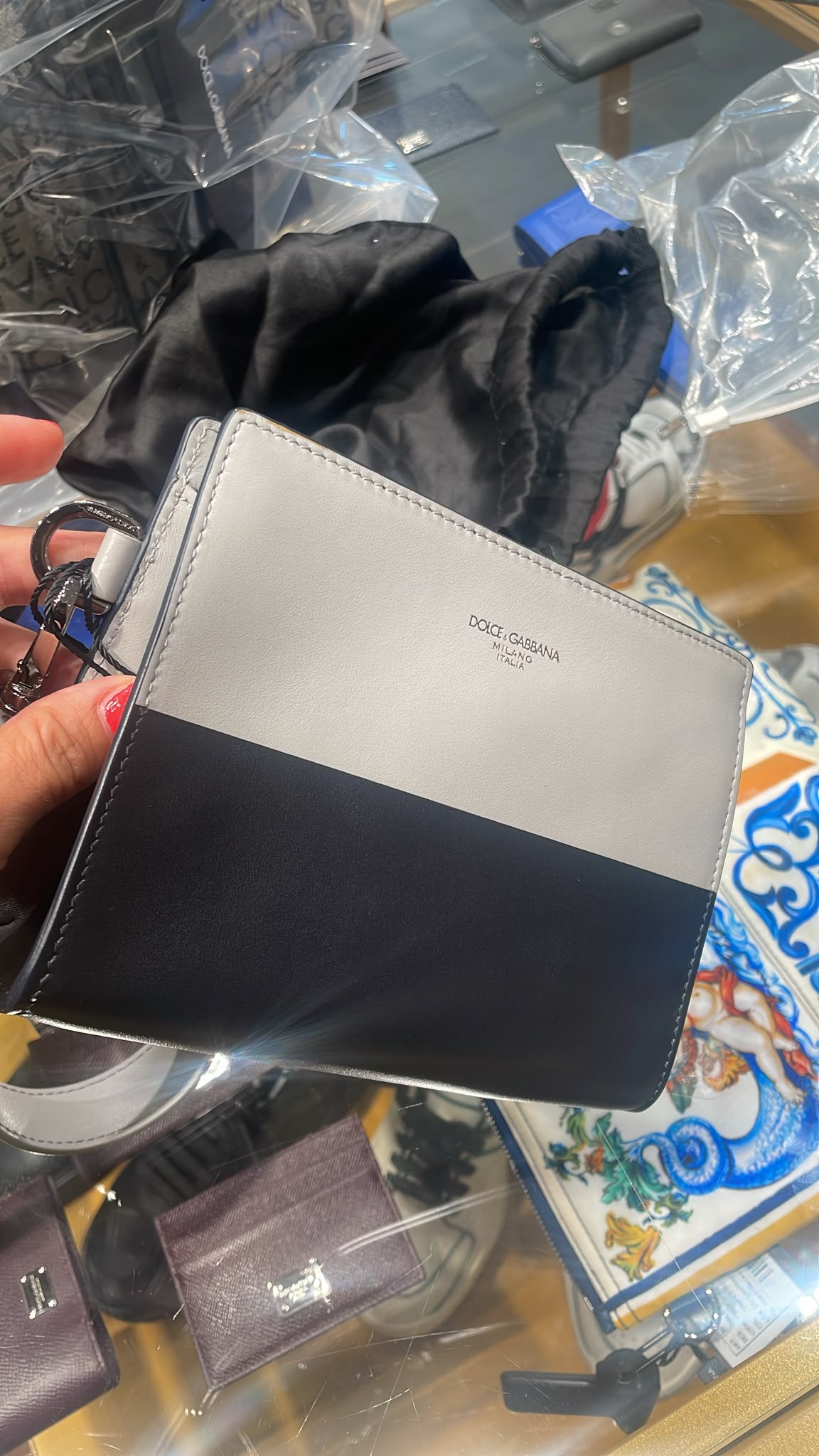 Two-Tone Leather Pouch