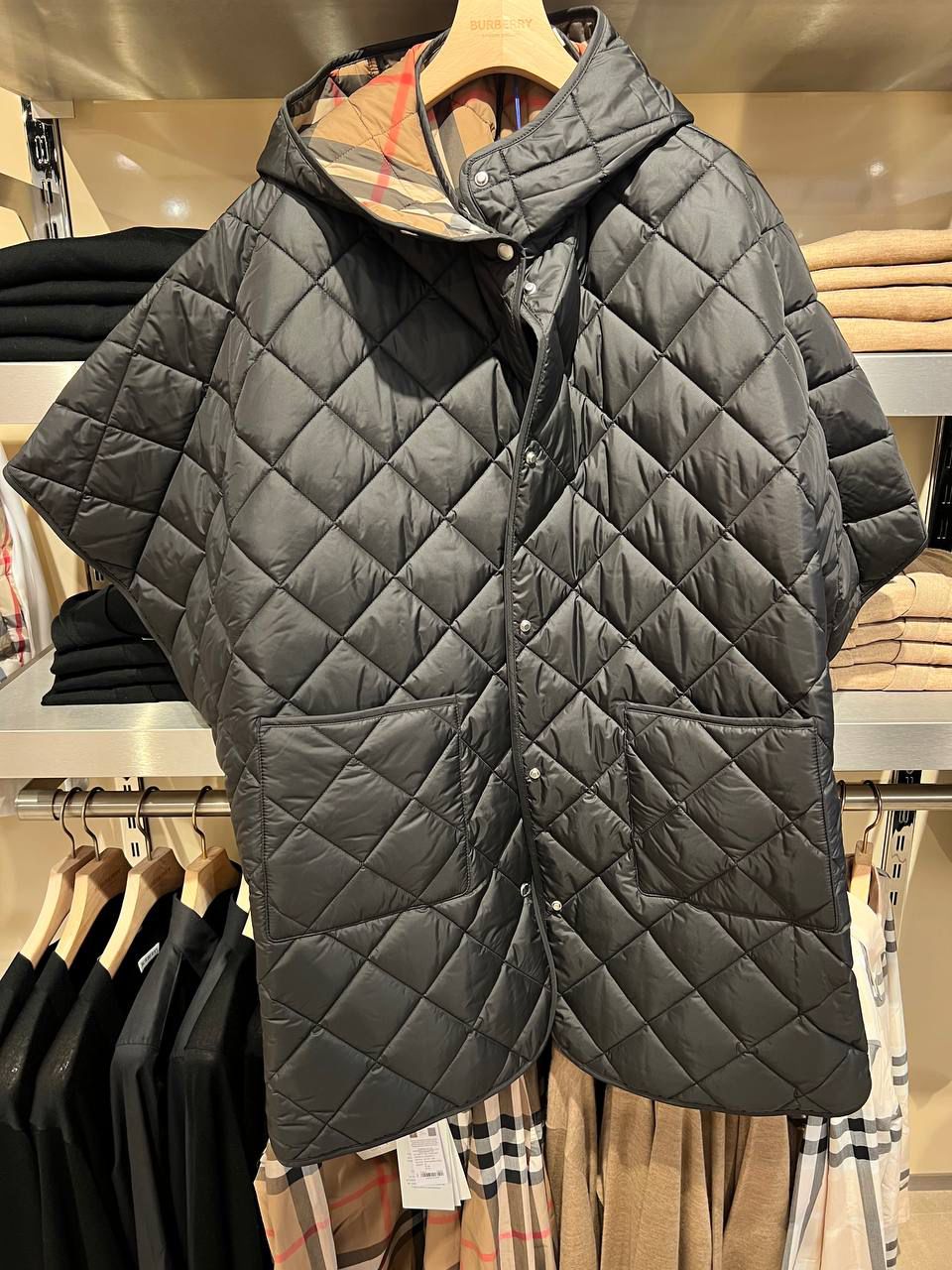Reversible Quilted Hooded Cape
