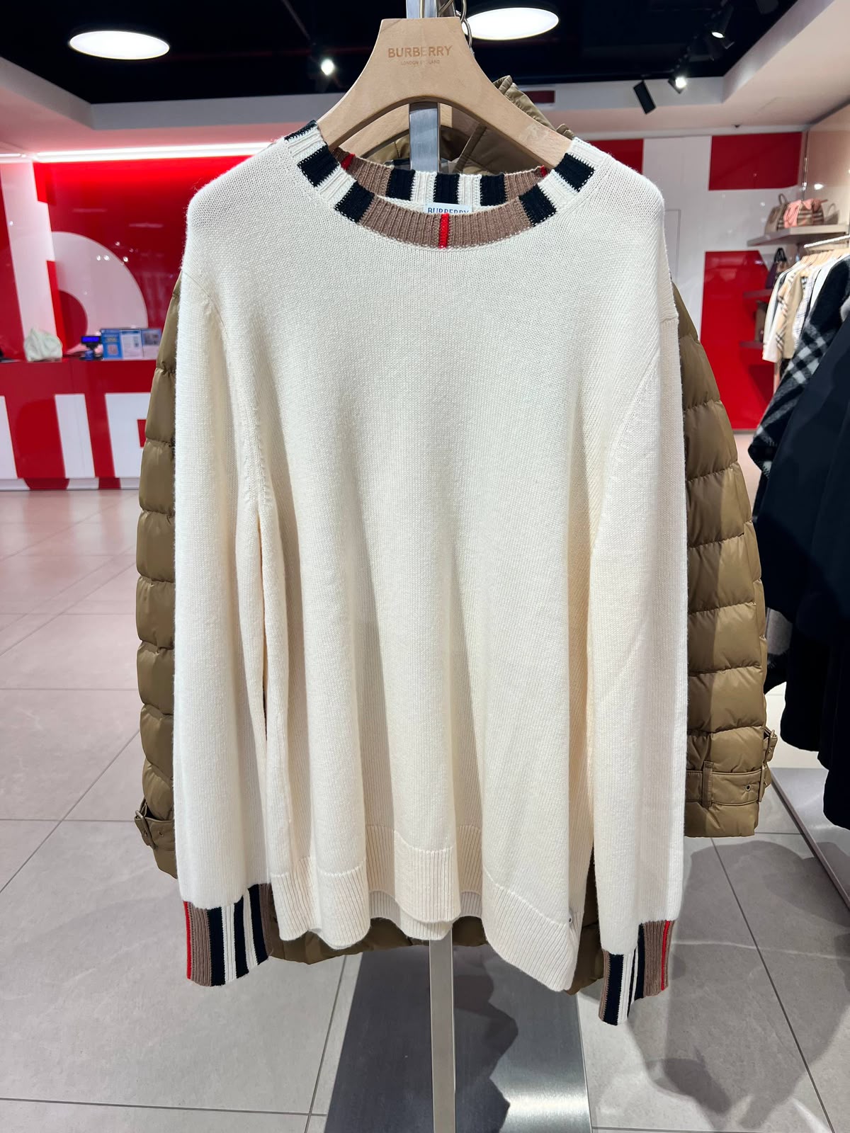 Icon Stripe Detail Wool Cashmere Sweater