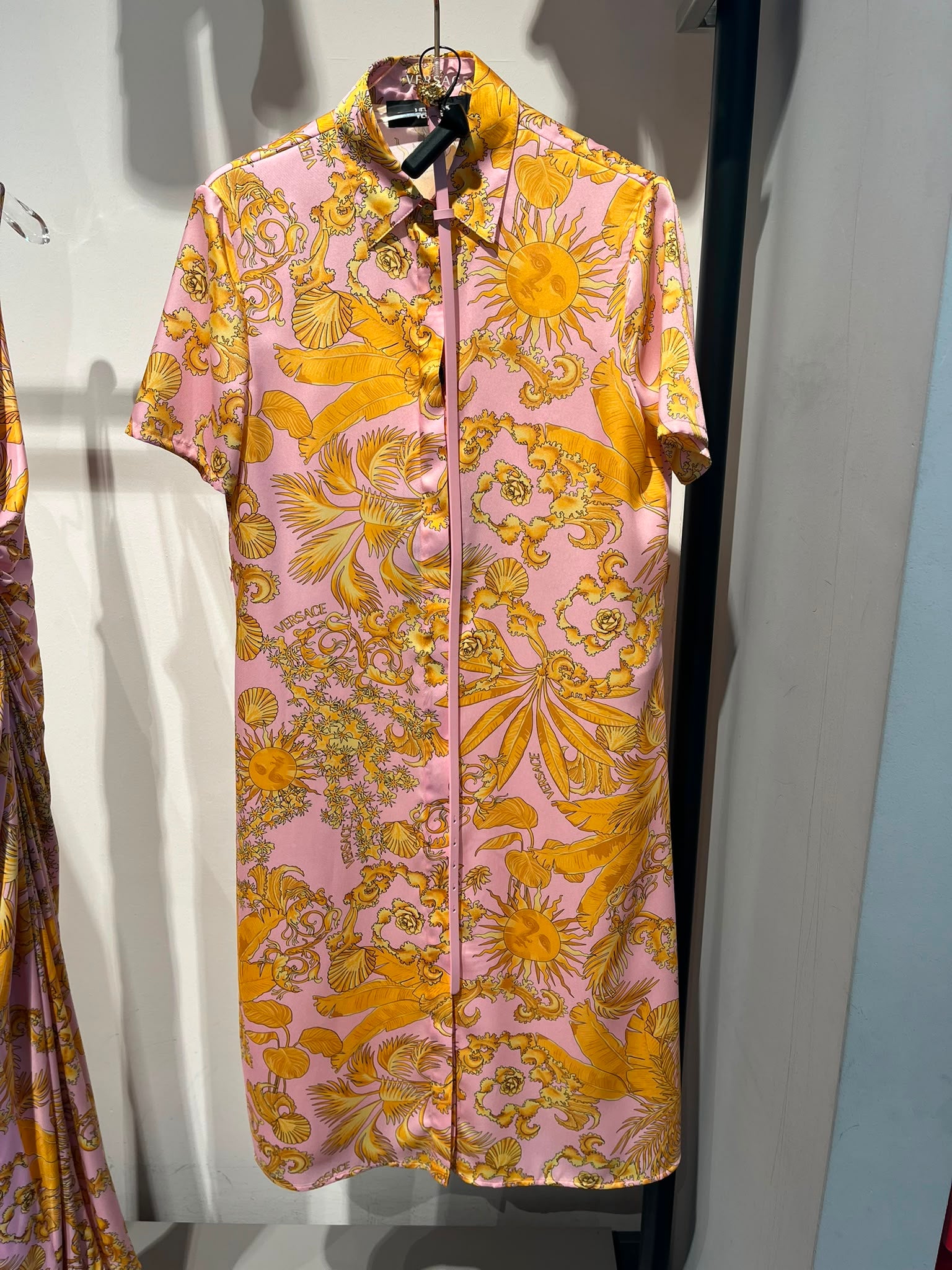 Barocco Sun Print Silk Shirt Dress
