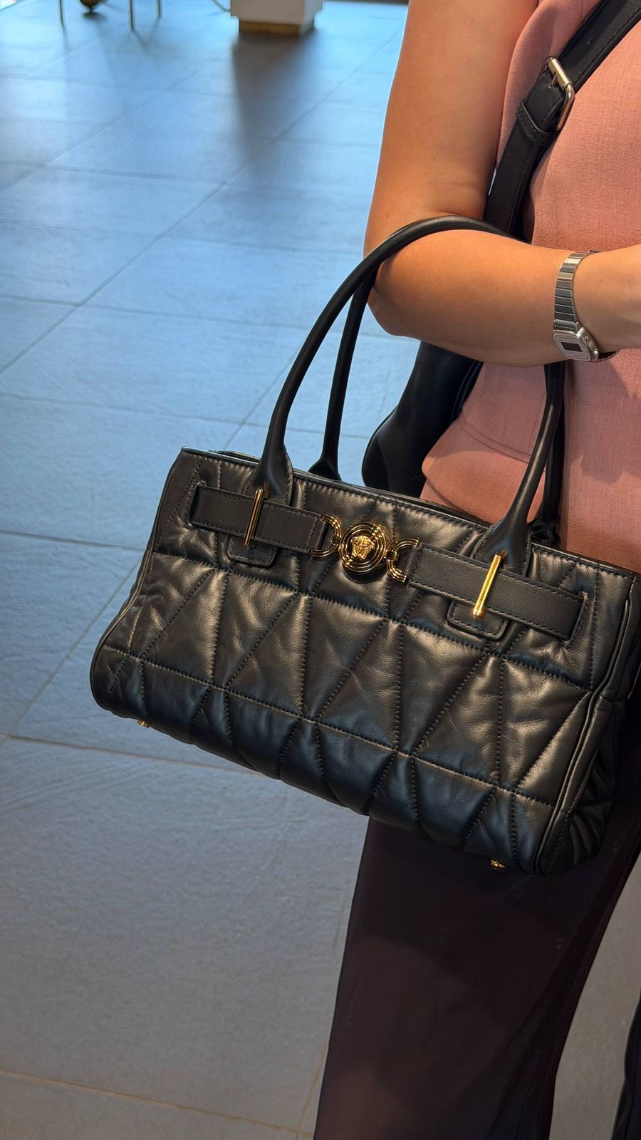 Versace Greca Goddess Quilted Tote Bag