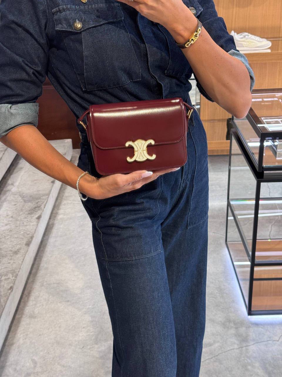 Teen Triomphe Bag in Shiny Calfskin
