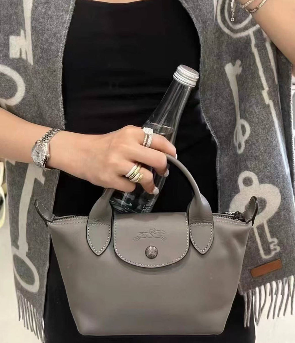 Le Pliage Cuir Top Handle Bag (XS)