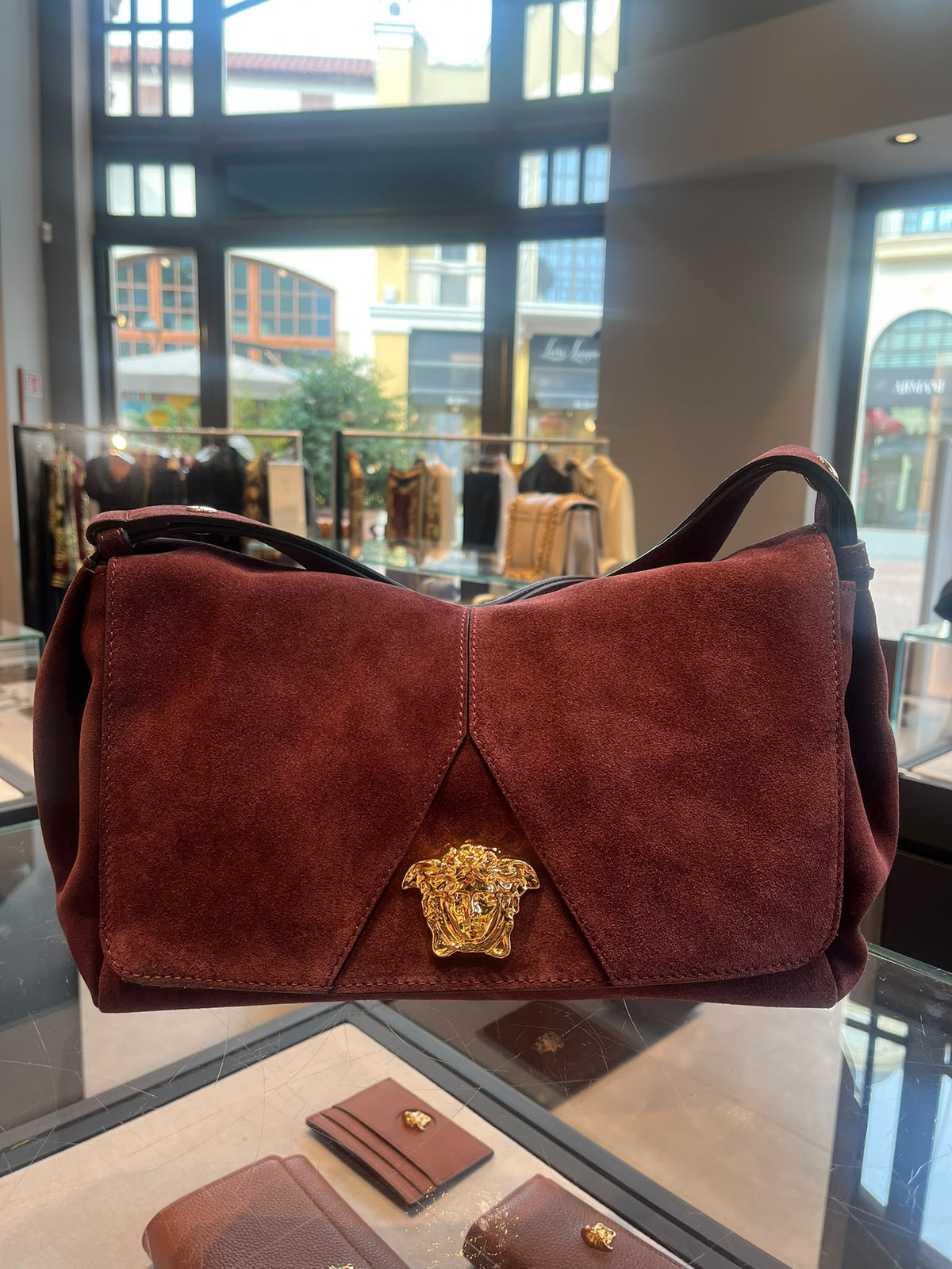 La Medusa Suede Shoulder Bag
