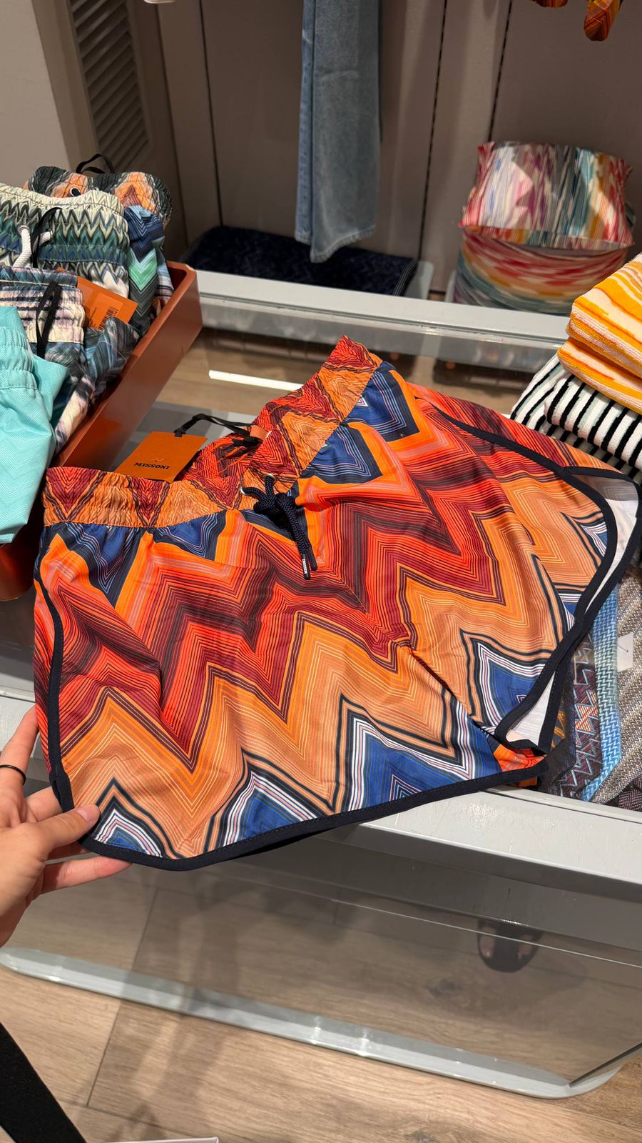 Zigzag Print Swim Shorts