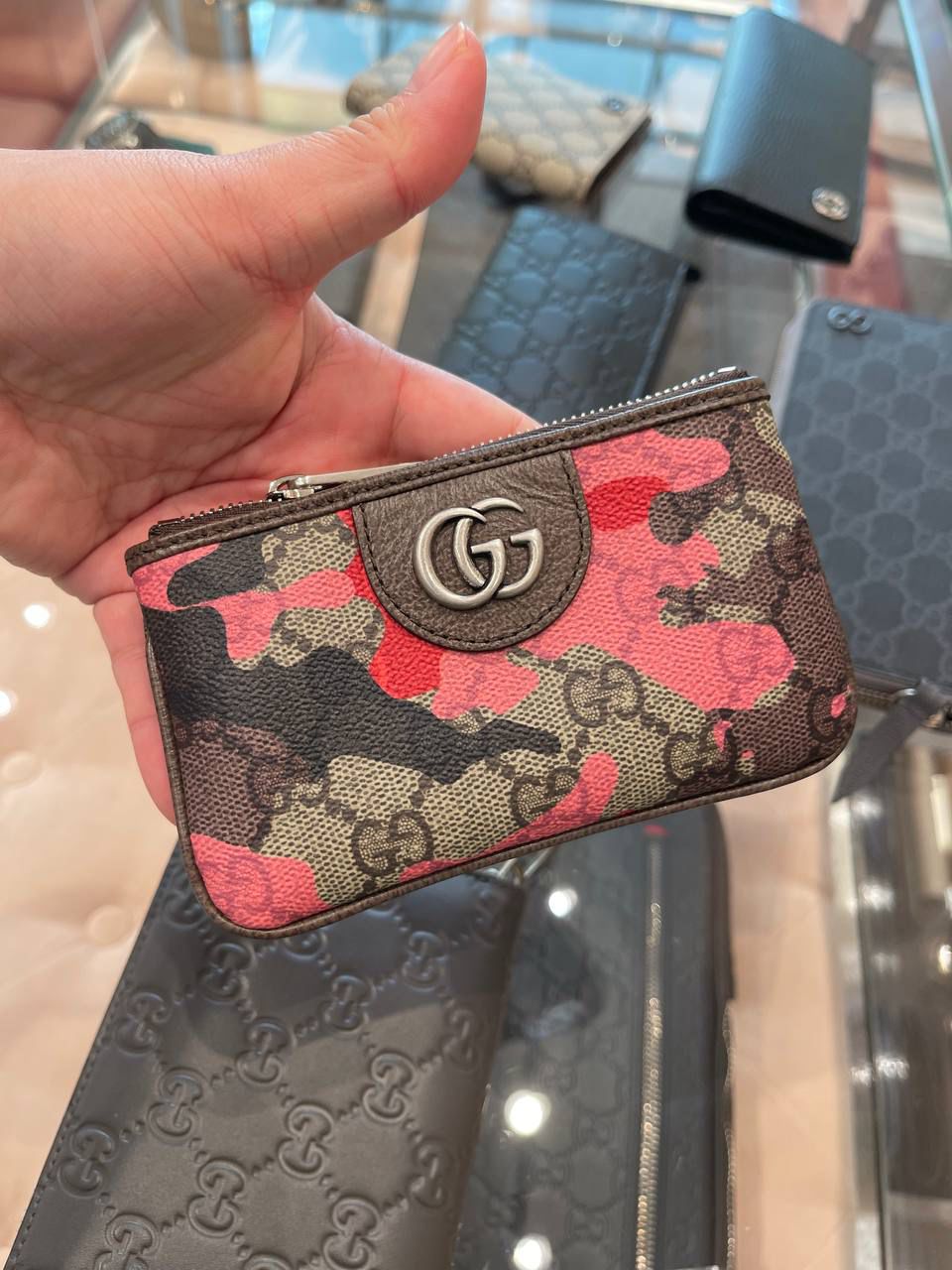 GG Marmont Camo Print Key Case