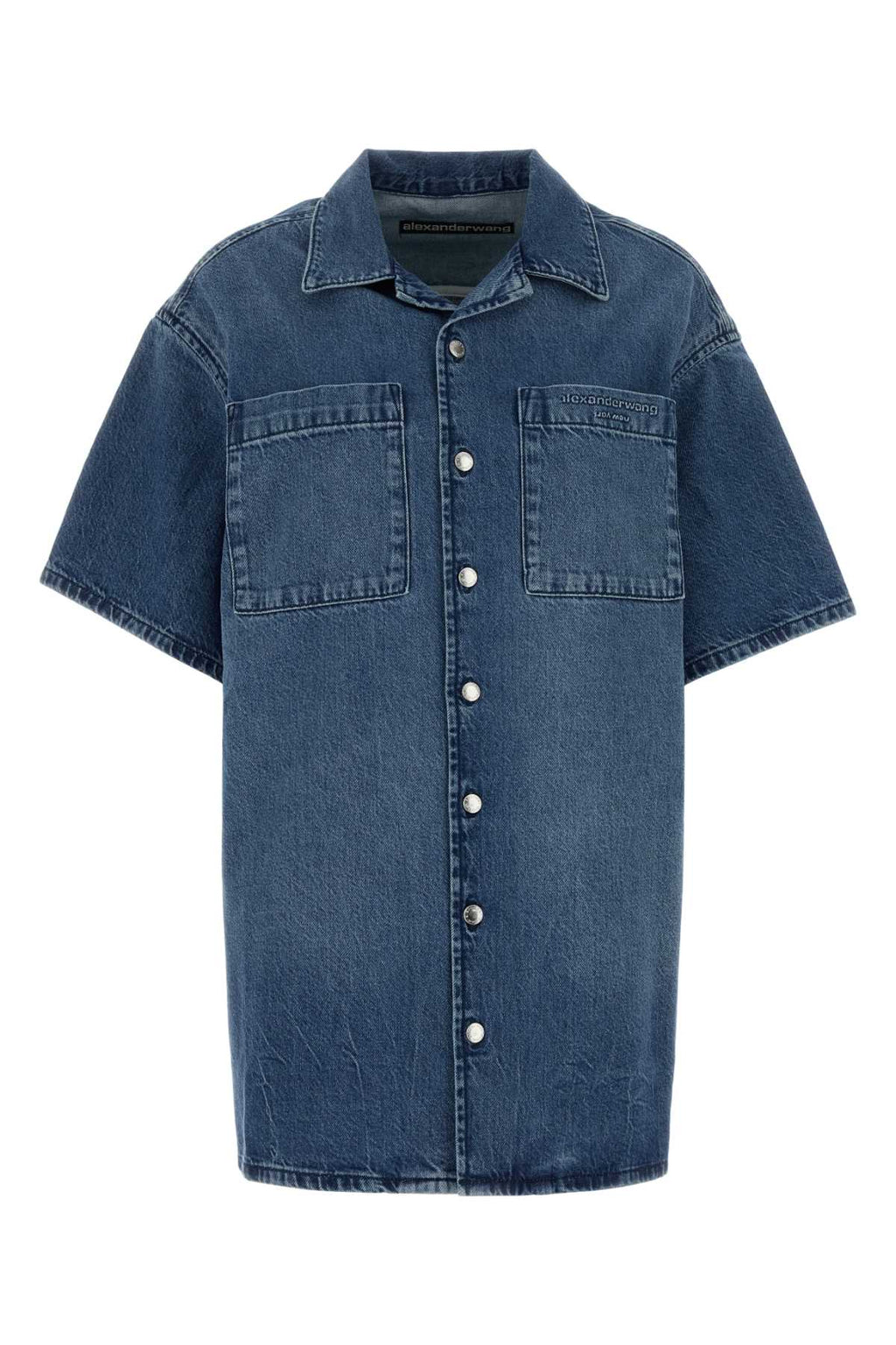 ALEXANDER WANG SHORT SLEEVE BOXY SHIRT DRESS For Women Exterior: 100% Cotton