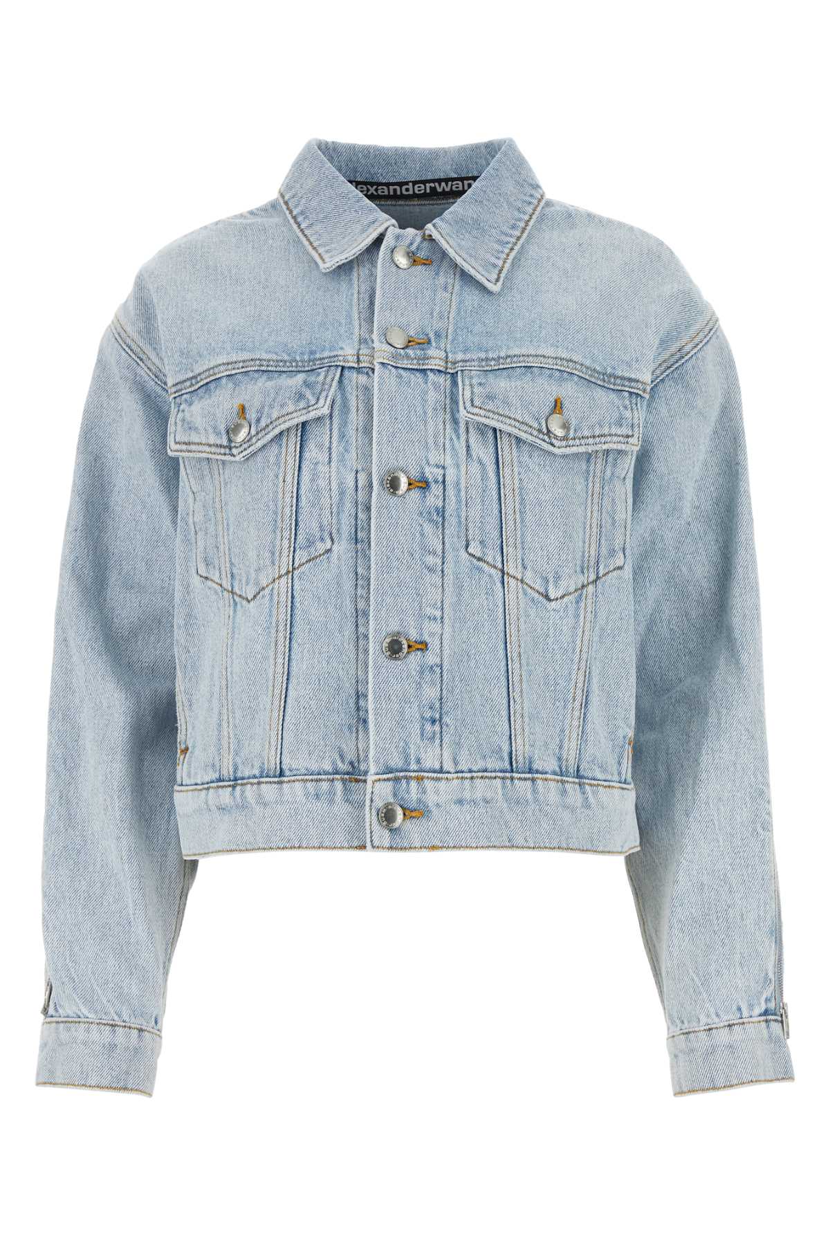 ALEXANDER WANG ZIPPED SLEEVE ROUNDED TRUCKER JACKET