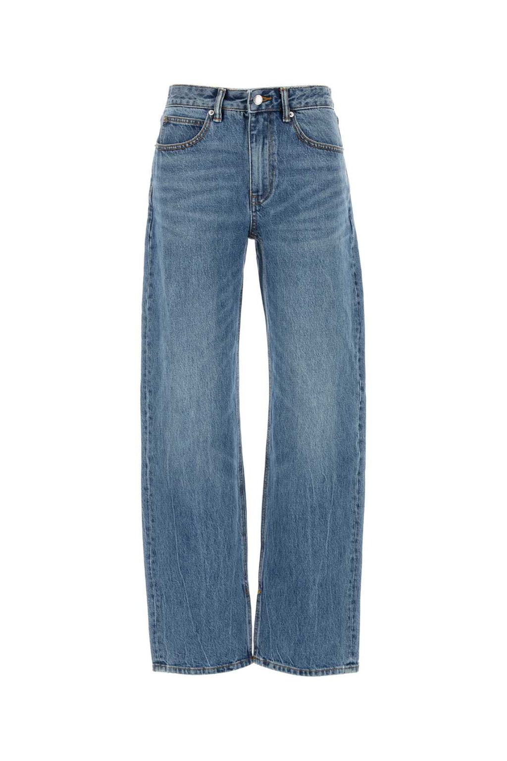 ALEXANDER WANG SLIT HEM JEAN PRESTYLE HOTFIX MESH UNDIE For Women Exterior: 100% Cotton
