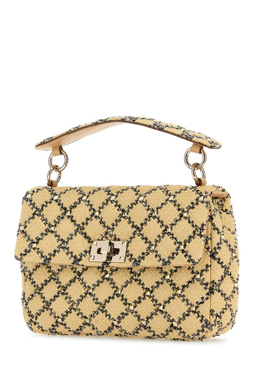 VALENTINO GARAVANI BORSA For Women Exterior: 100% Raffia Lining: 100% Leather Finishing: Platinum