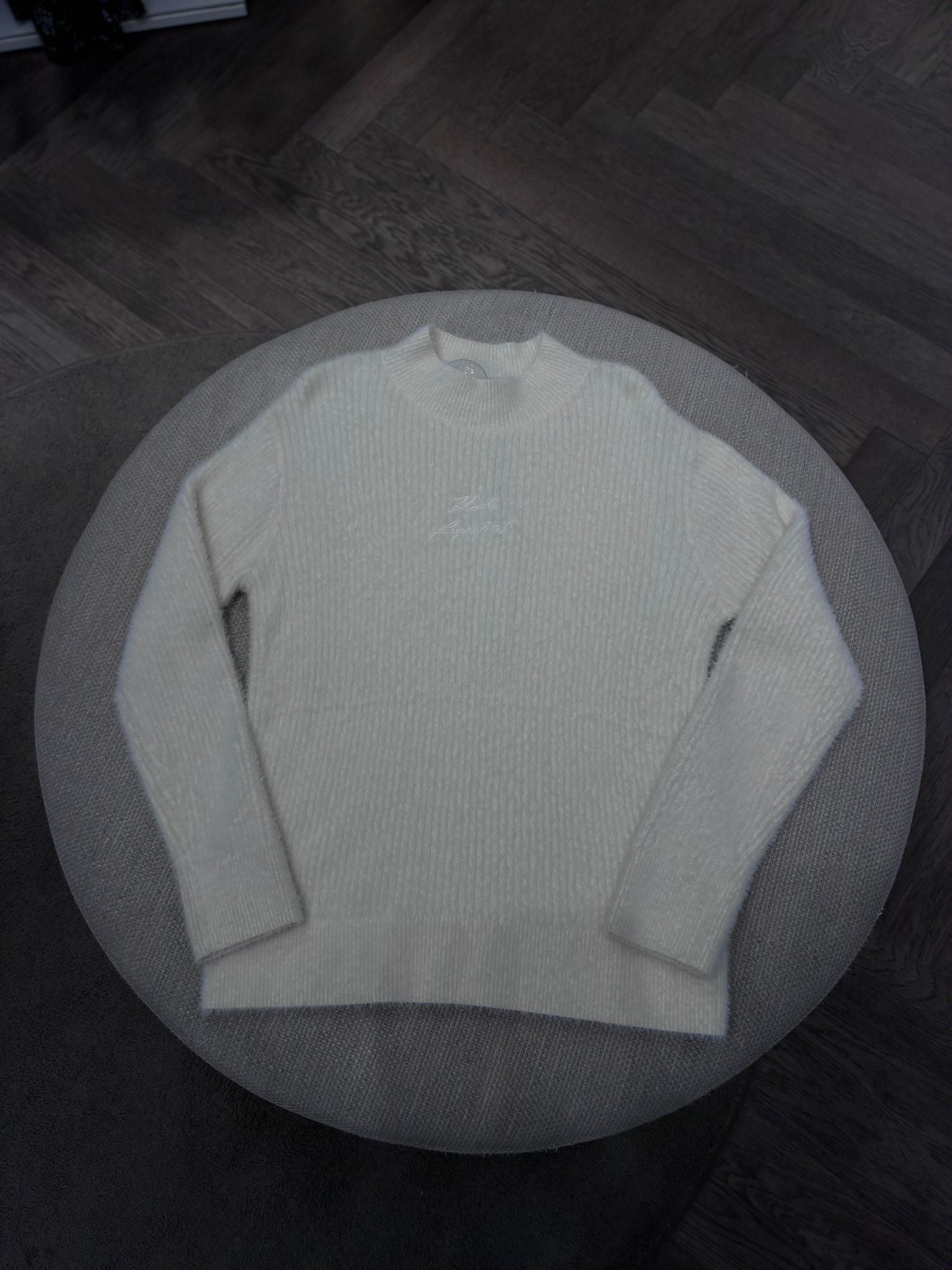 Karl Lagerfeld Signature Logo Mock Neck Sweater