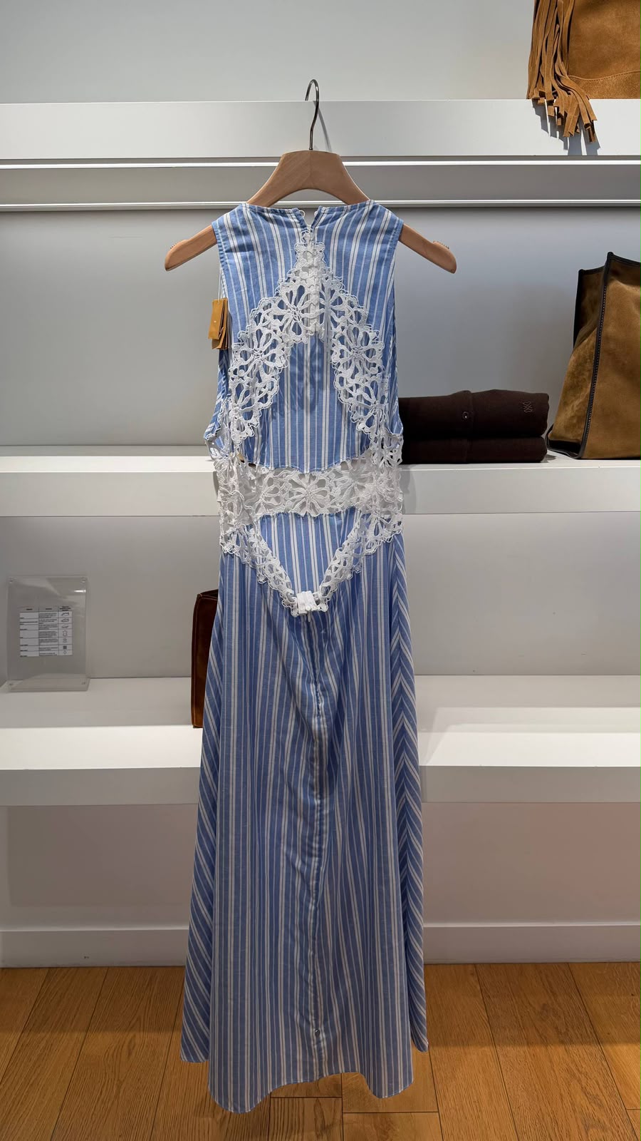 Striped Lace-Back Maxi Dress