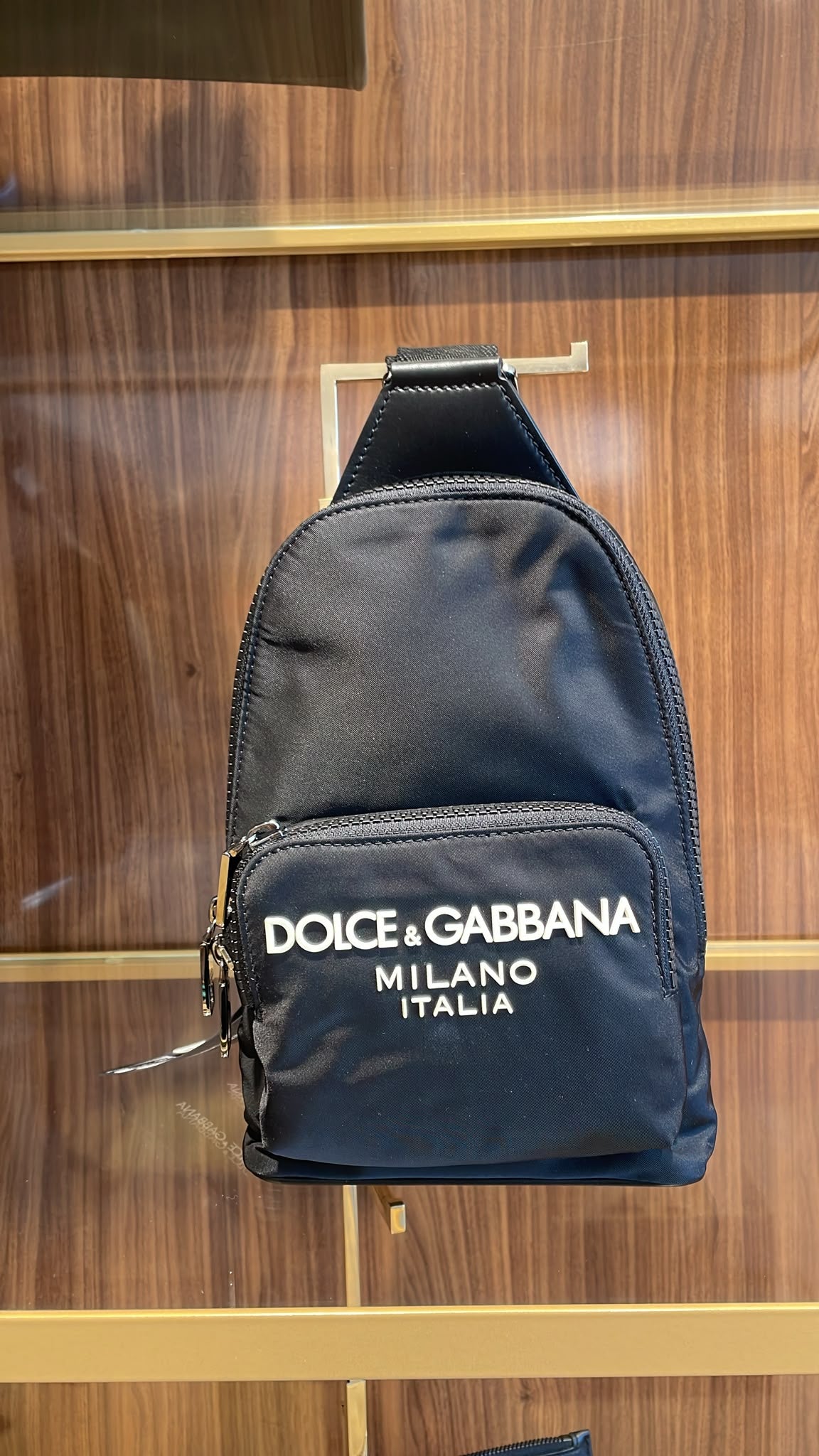Nylon Sling Backpack with Logo