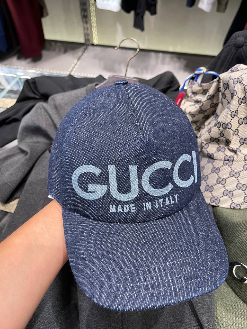 Denim Baseball Cap with Logo