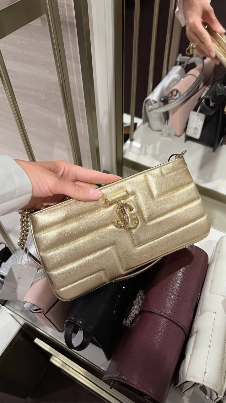 Avenue Quilted Metallic Leather Clutch