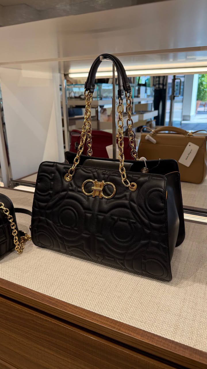Gancini Quilted Tote Bag