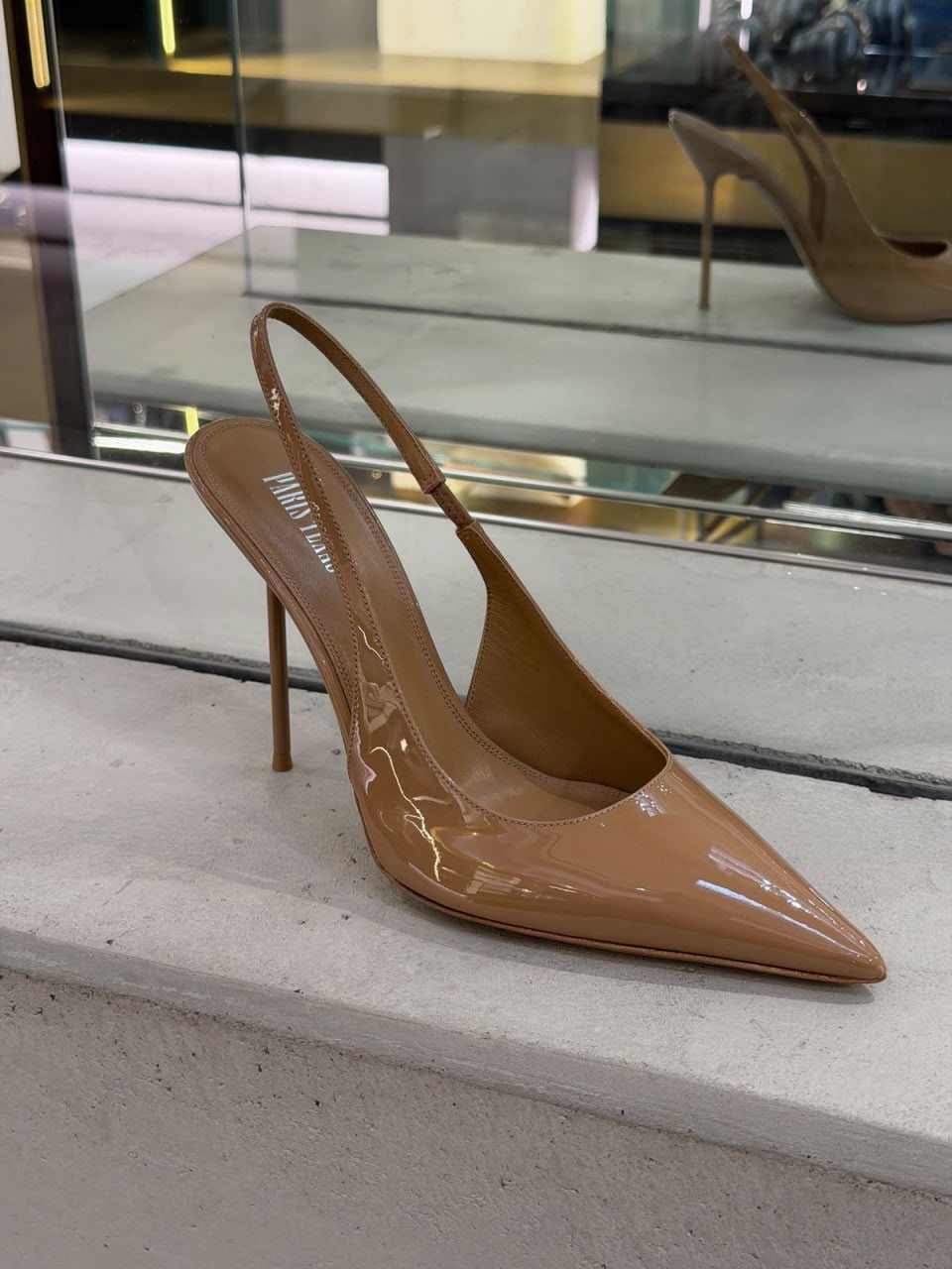 Blade Slingback Pumps in Patent Leather