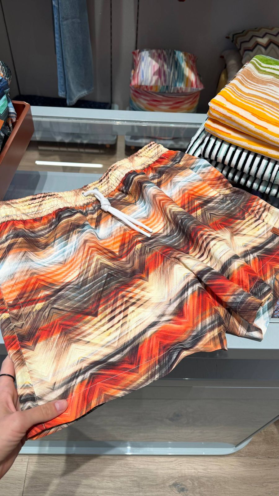 Zigzag Print Swim Shorts
