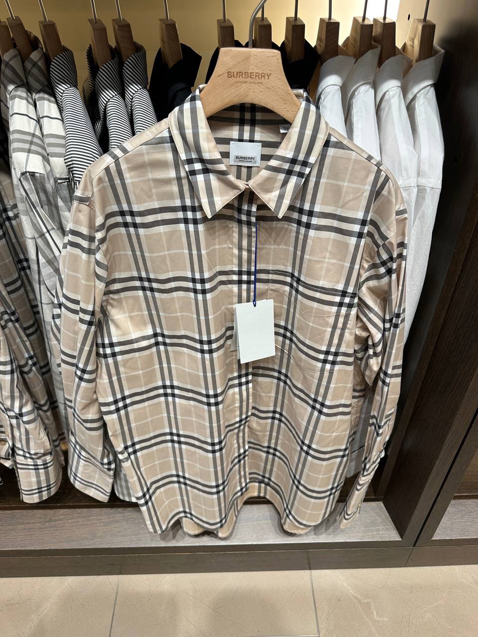 Check Cotton Oversized Shirt