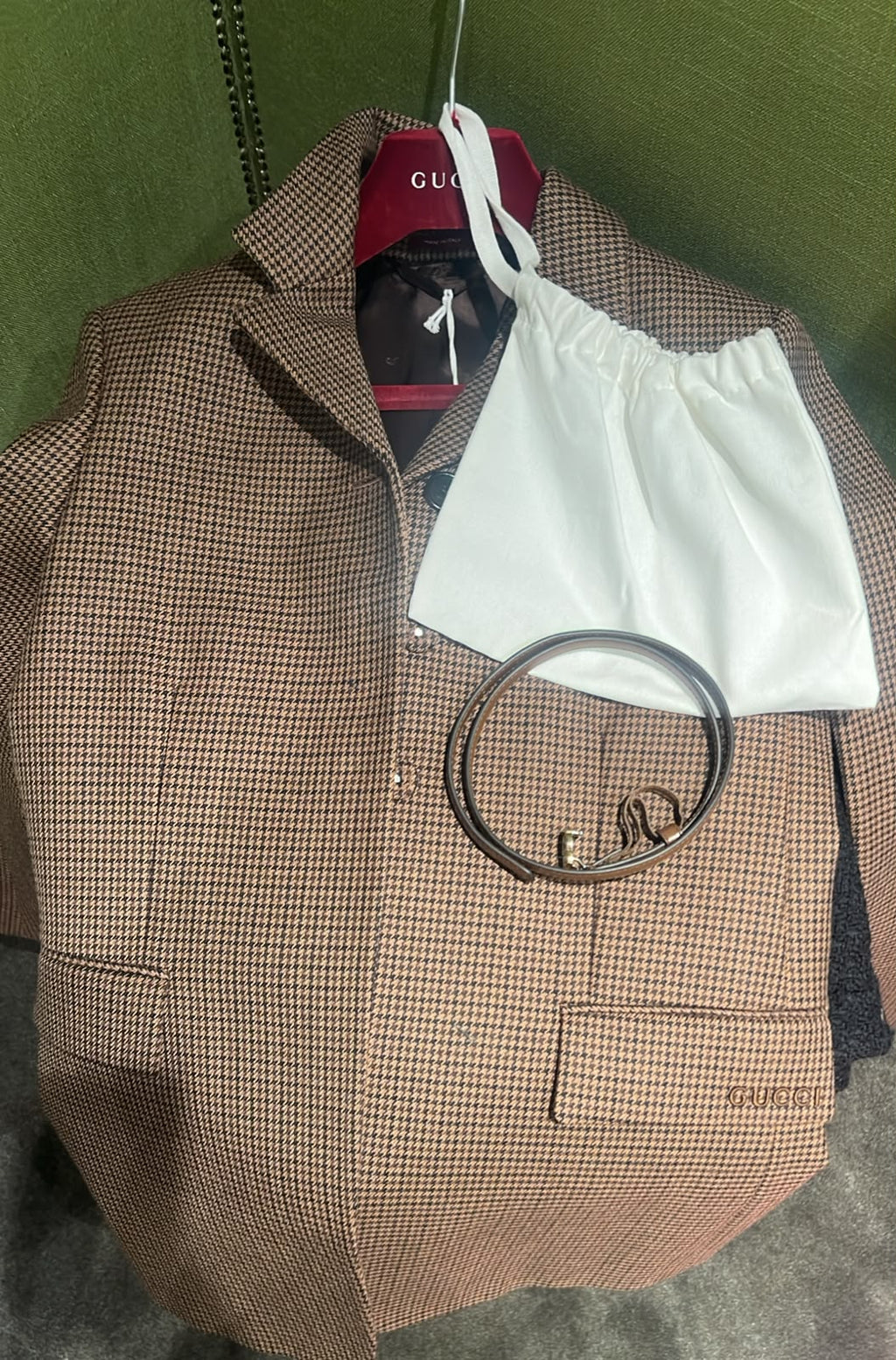 Houndstooth Wool Skirt