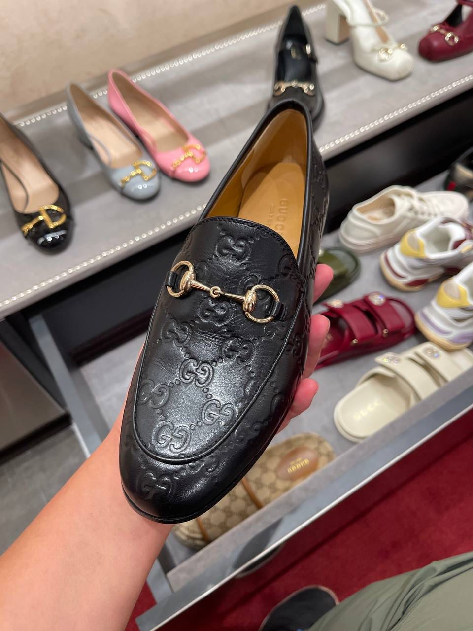 Jordaan GG Embossed Leather Loafer