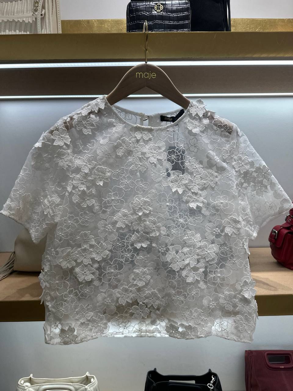 Ruffled sheer blouse