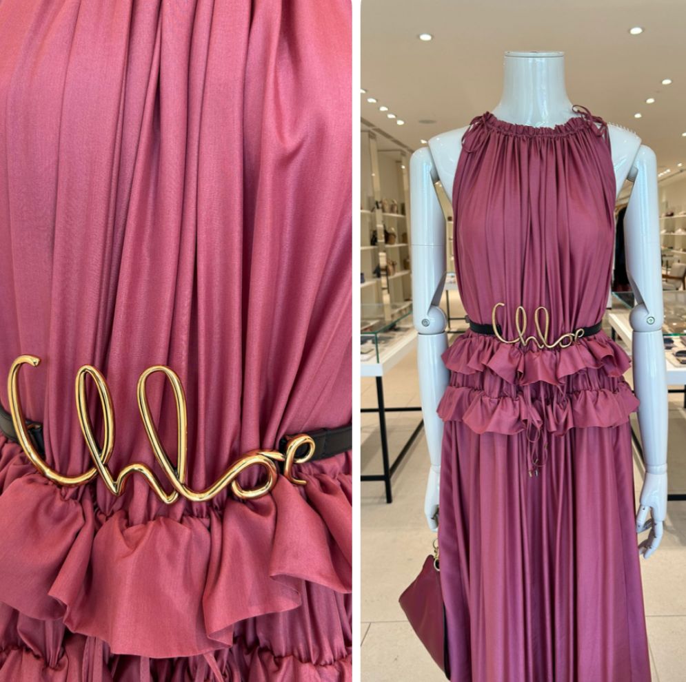 Logo-Embellished Ruffled Maxi Dress