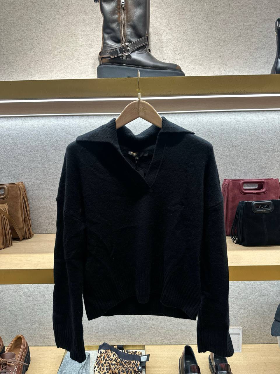 Collared V-neck sweater