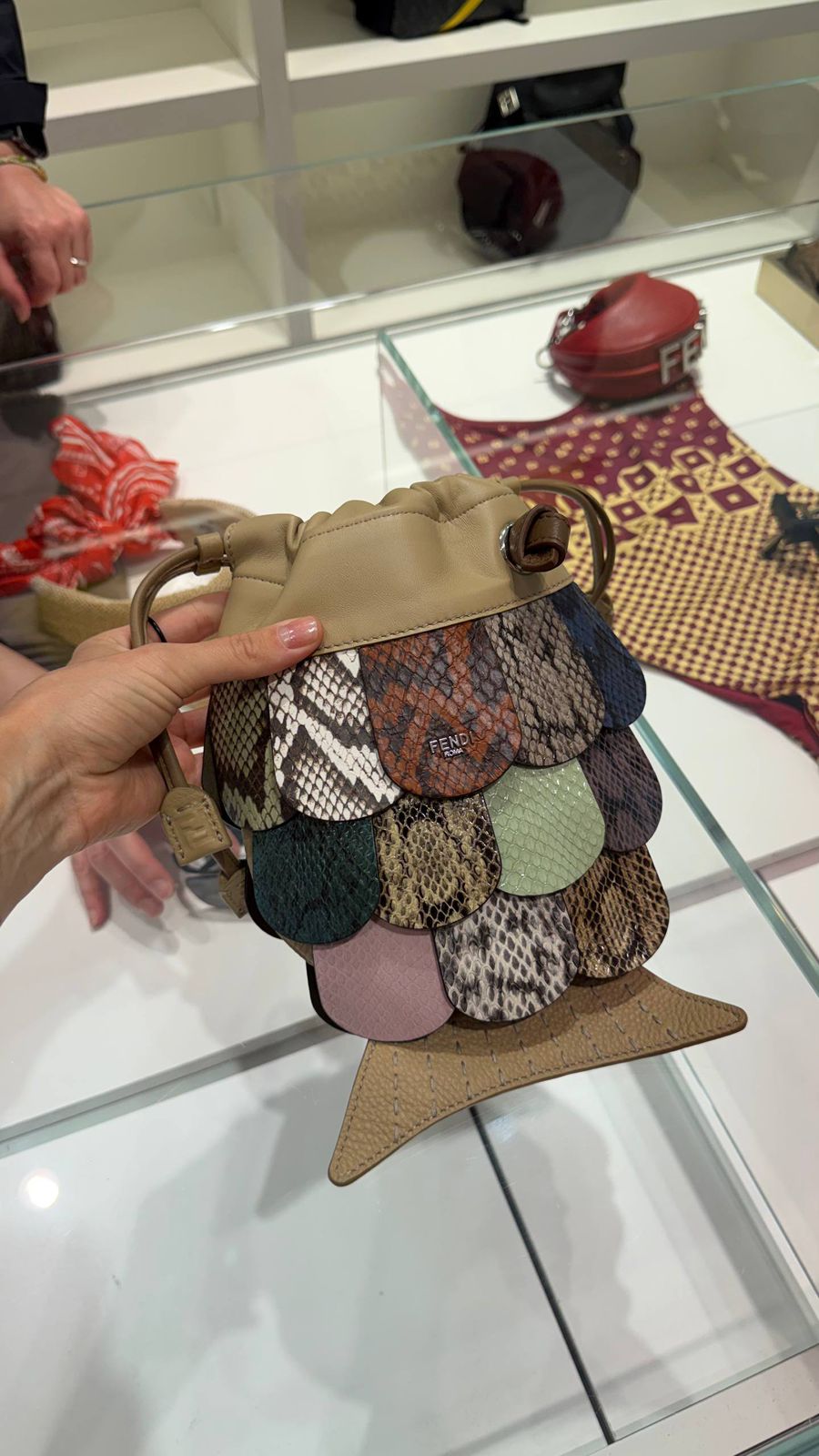 Fendi Fish-Shaped Drawstring Bag