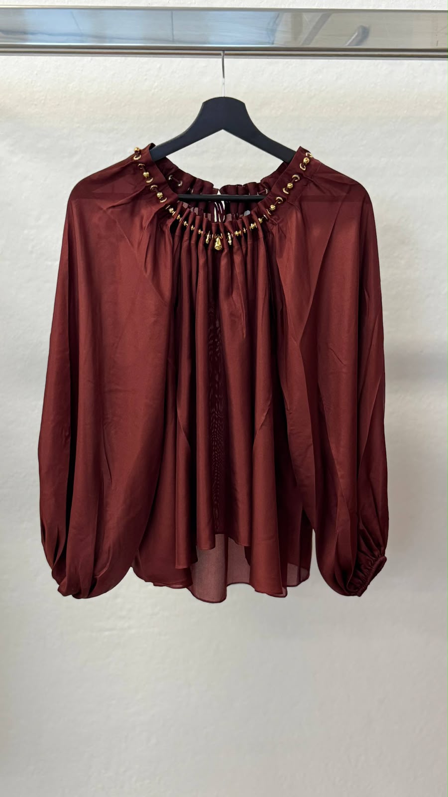 Embellished Gathered Blouse