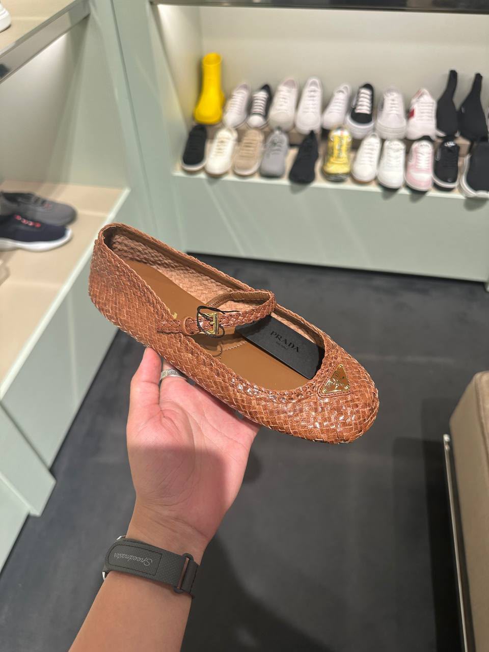 Woven Leather Ballerinas