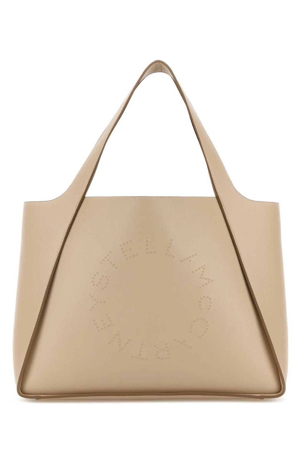 STELLA MCCARTNEY Logo Tote Bag Embossed Grainy Alter Mat W/Studded For Women Exterior: 47% Polyurethane 20% Bio-polyurethane 20% Recycled nylon, 13% Nylon Lining: 50% Nylon 50% Polyurethane Finishing: Golden metal