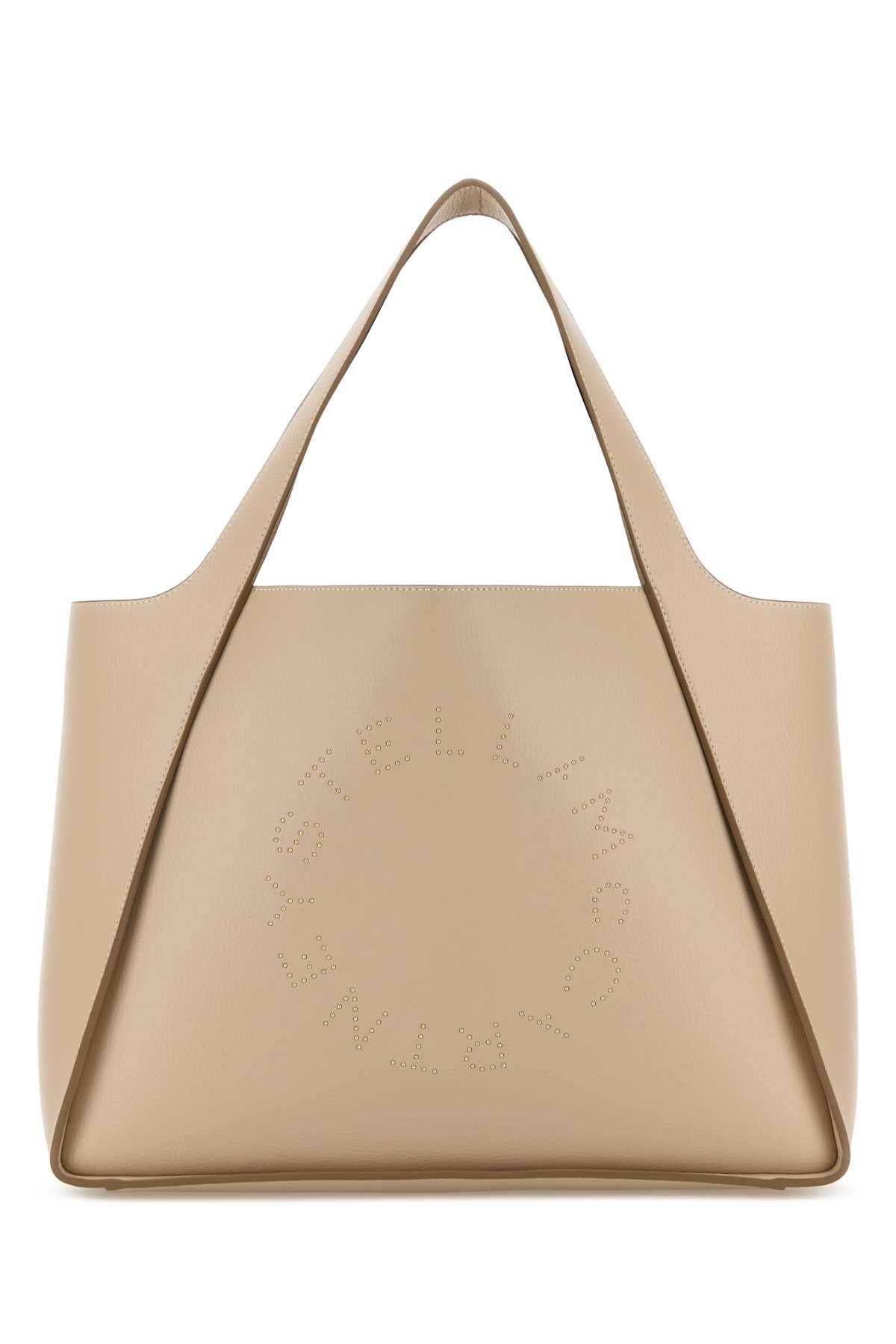 STELLA MCCARTNEY Logo Tote Bag Embossed Grainy Alter Mat W/Studded For Women Exterior: 47% Polyurethane 20% Bio-polyurethane 20% Recycled nylon, 13% Nylon Lining: 50% Nylon 50% Polyurethane Finishing: Golden metal