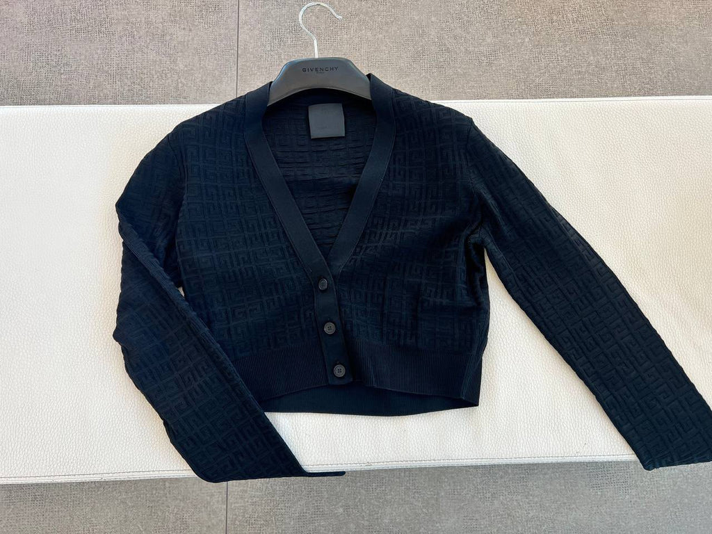 4G Jacquard Cropped Cardigan