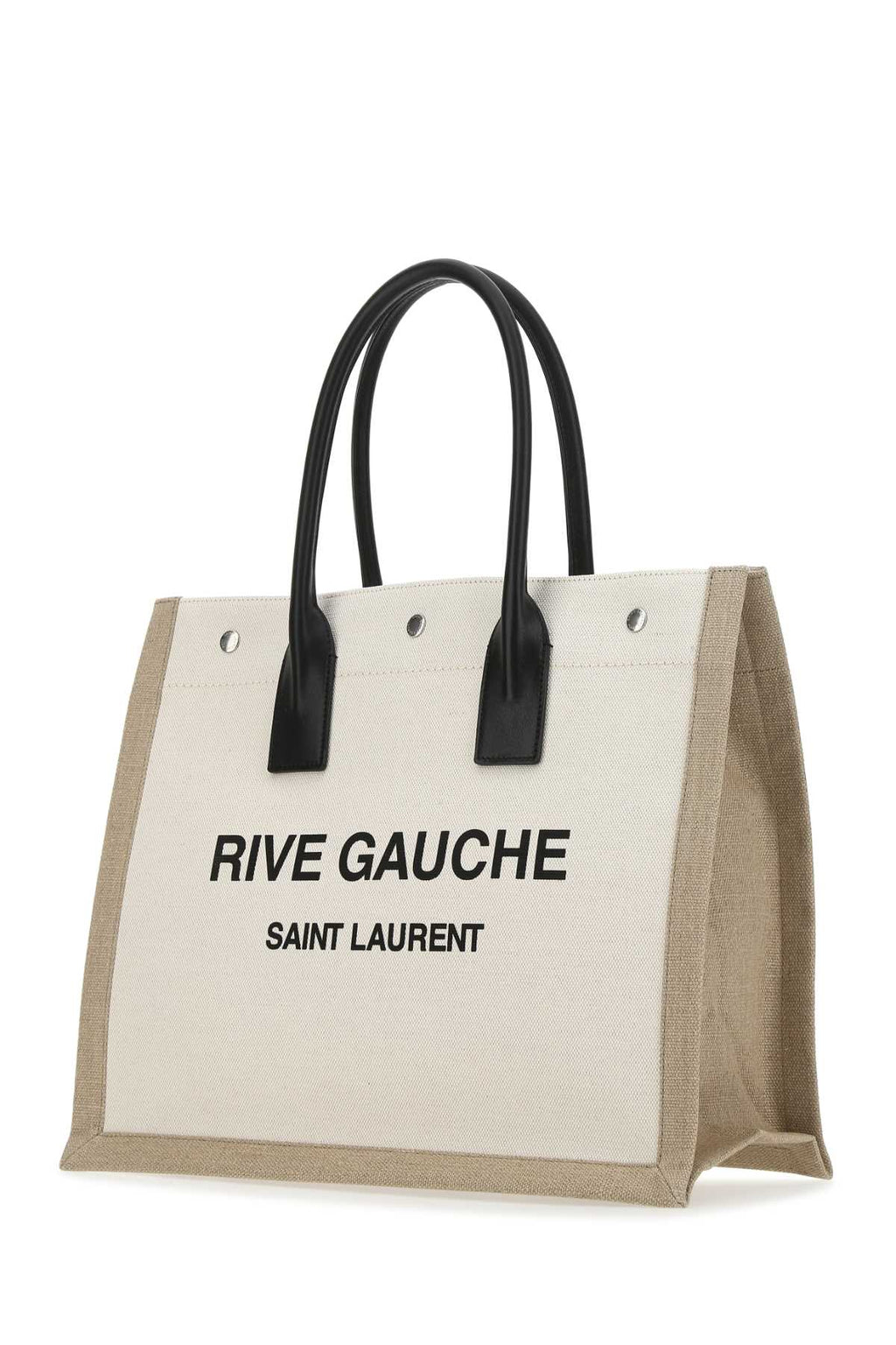 SAINT LAURENT YSL BAG TOTE RIVE GA For Men Exterior: 50% Cotton 50% Linen Finishing: Silver metal