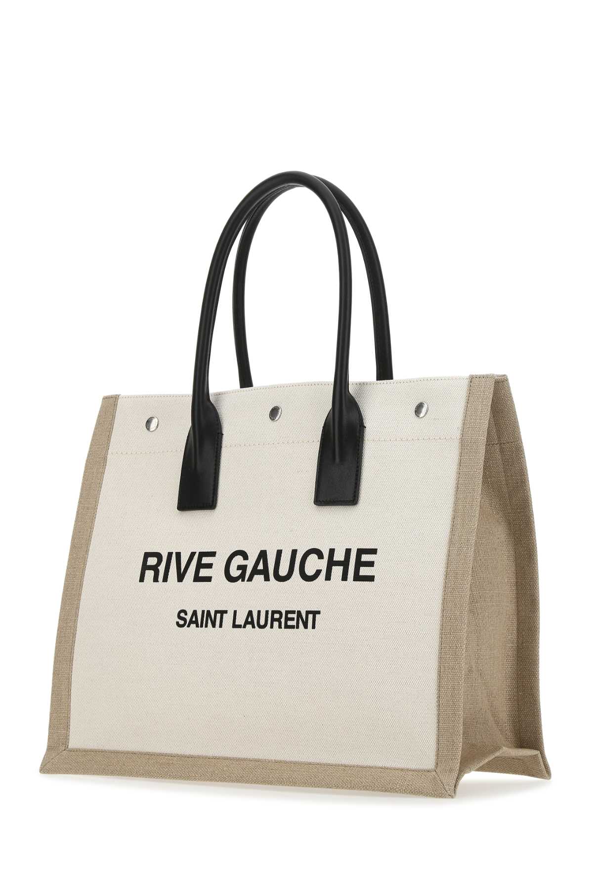 SAINT LAURENT YSL BAG TOTE RIVE GA For Men Exterior: 50% Cotton 50% Linen Finishing: Silver metal