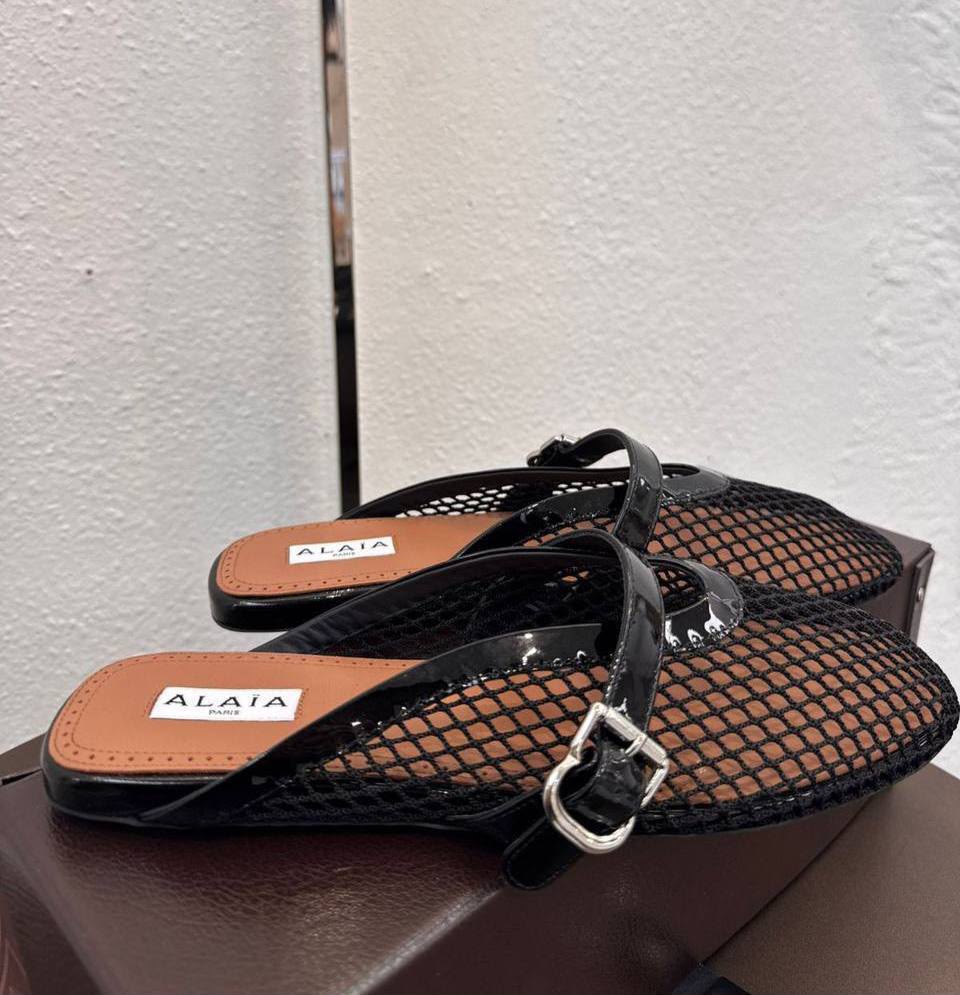 Fishnet Ballet Mules