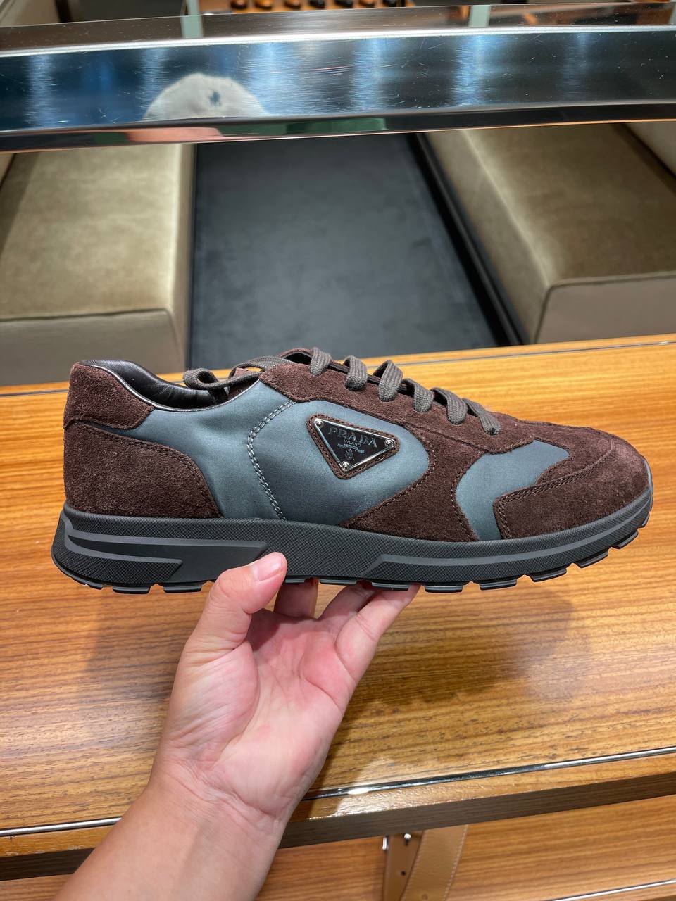 Suede and Re-Nylon Sneakers