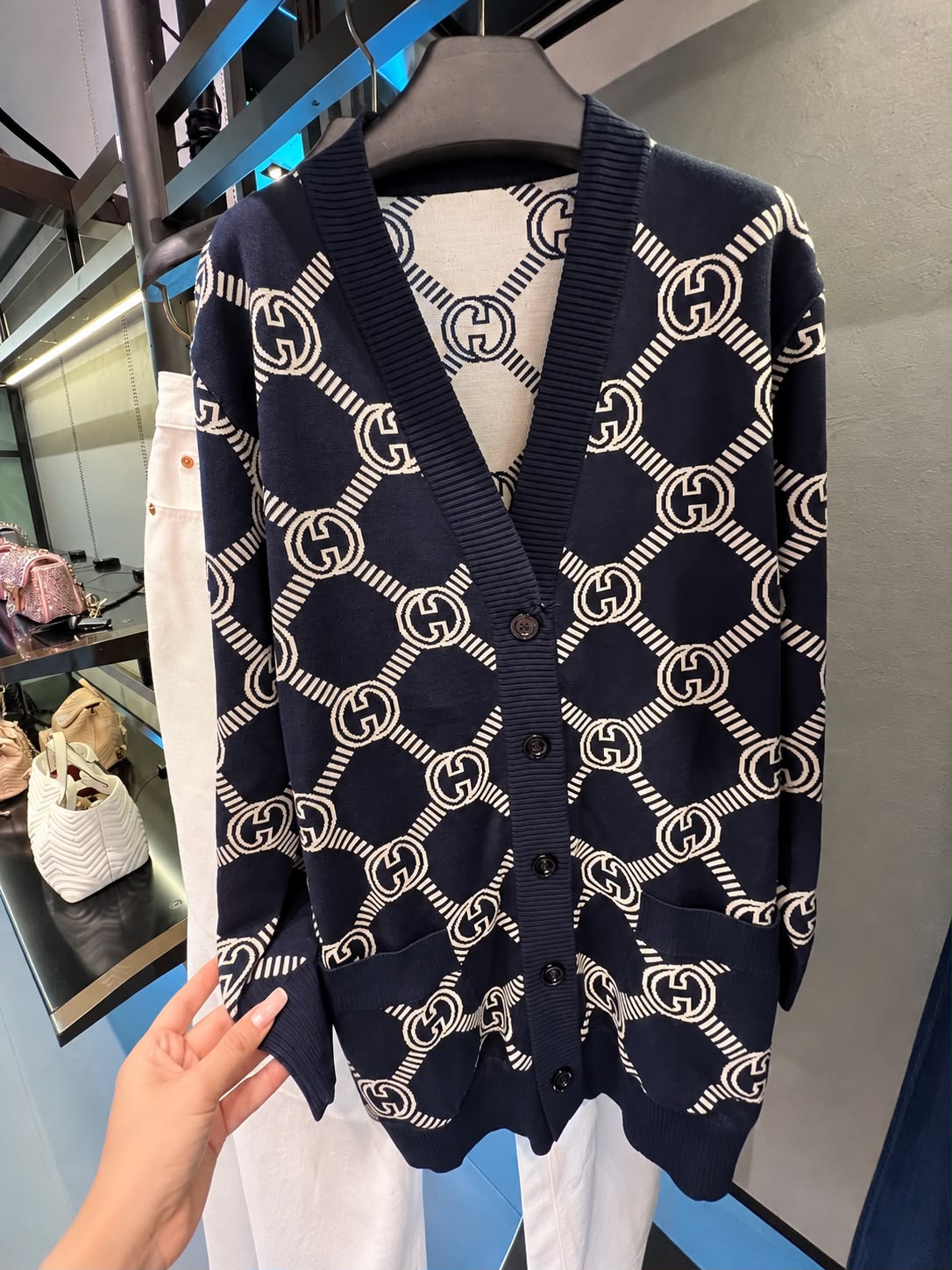 GG Chain Jacquard Cardigan