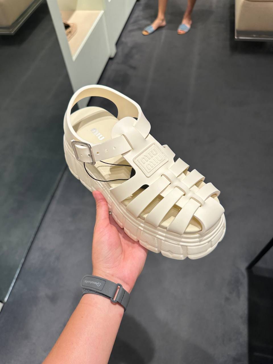 Rubber cage sandals