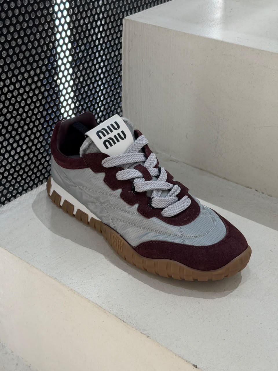 Technical Fabric and Suede Sneakers