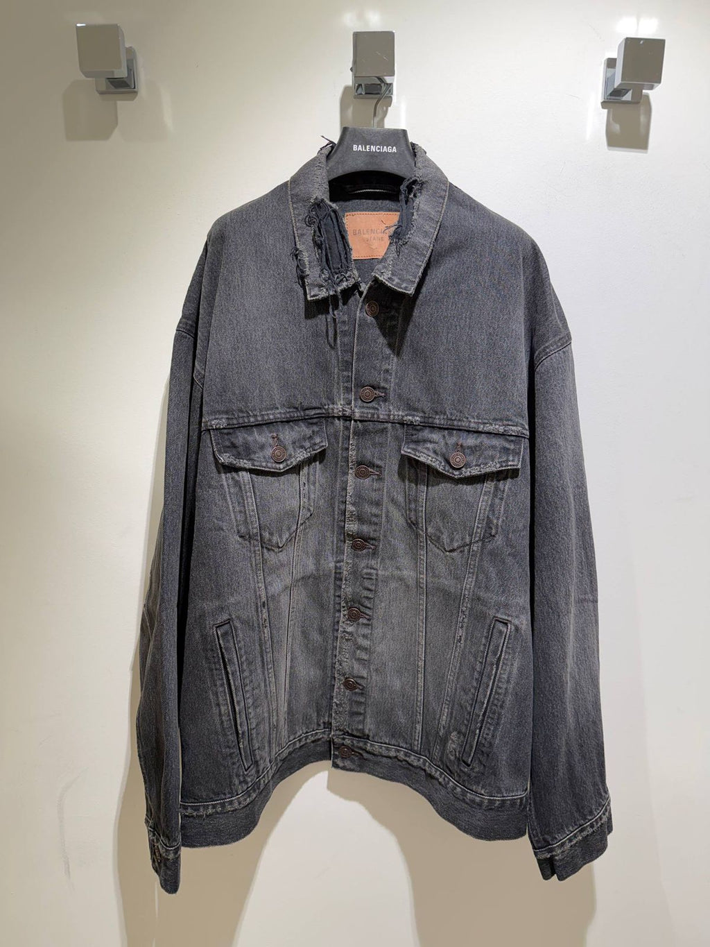 Graffiti Logo Distressed Denim Jacket