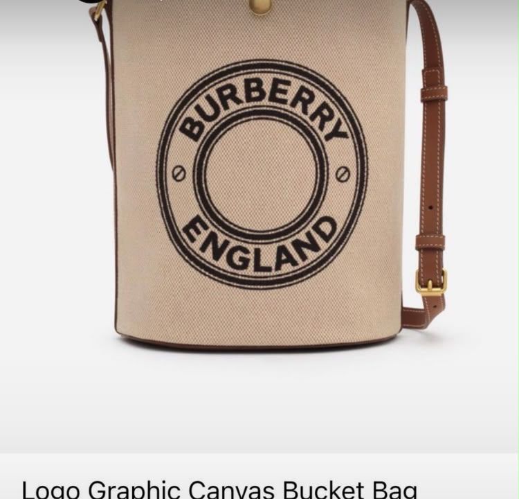 Logo Graphic Canvas Bucket Bag
