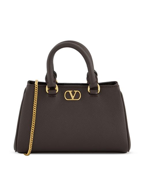 Mini borsa VLogo Signature in Vitello granato
