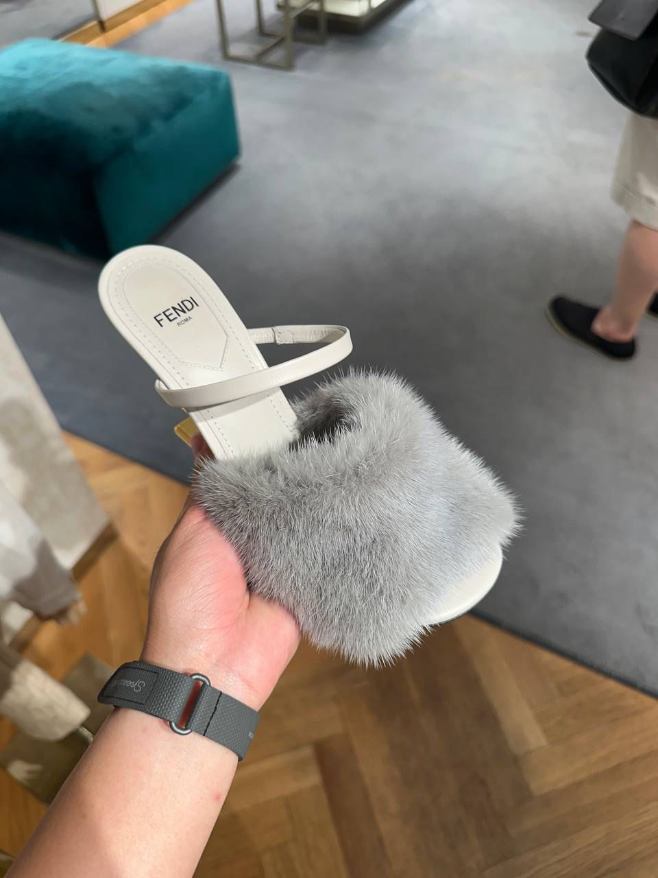 Mink Fur Slide Sandals