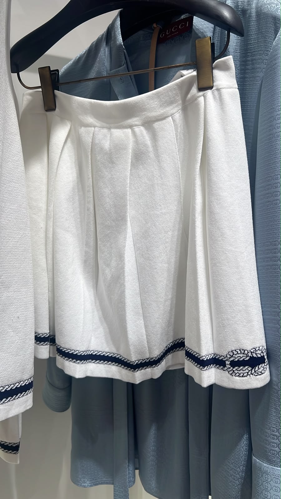 Pleated Knit Mini Skirt