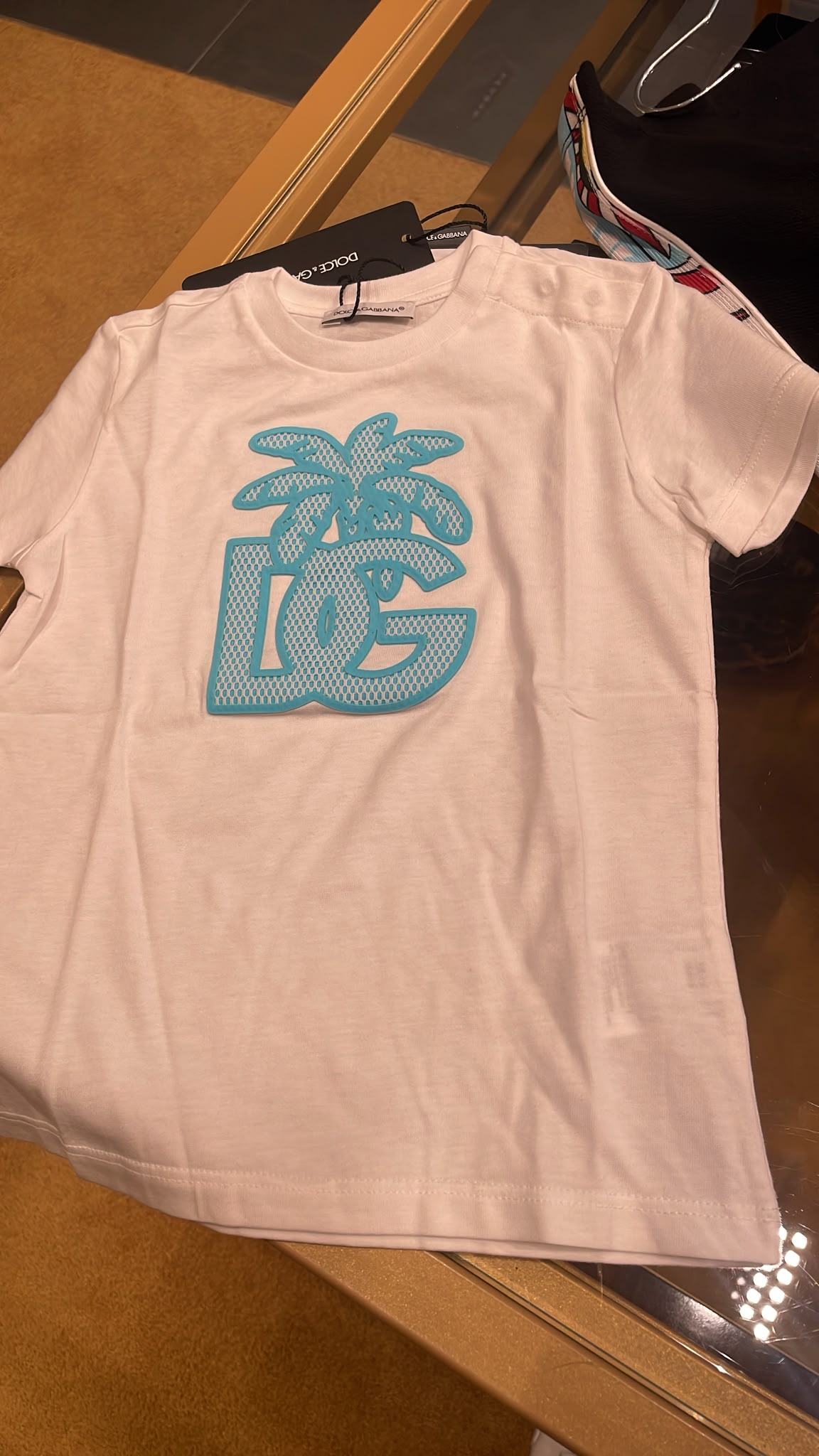 Jersey T-shirt with DG logo and palm tree print