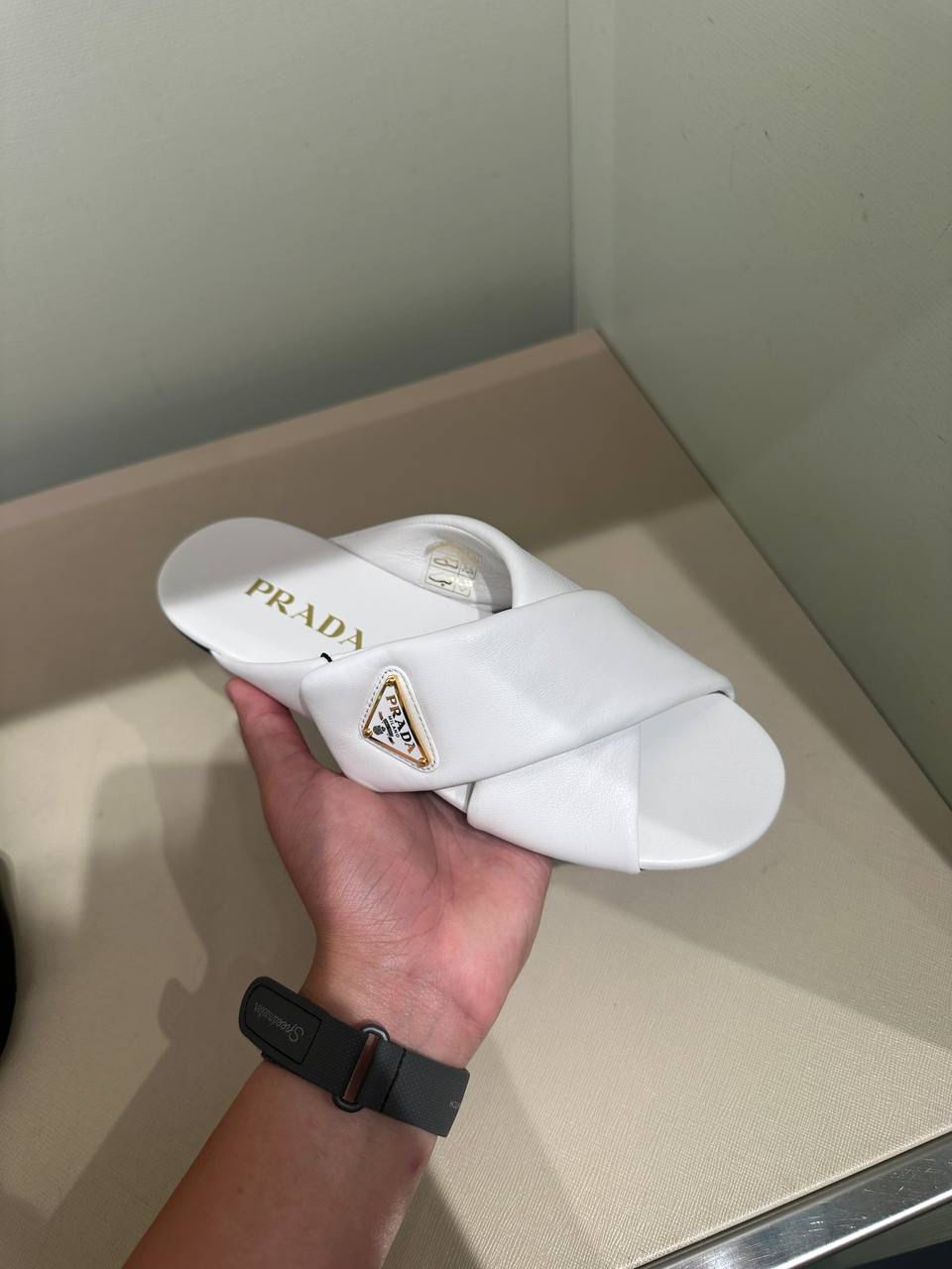 Padded Nappa Leather Slides
