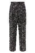 Lamé and sequin yarn pants